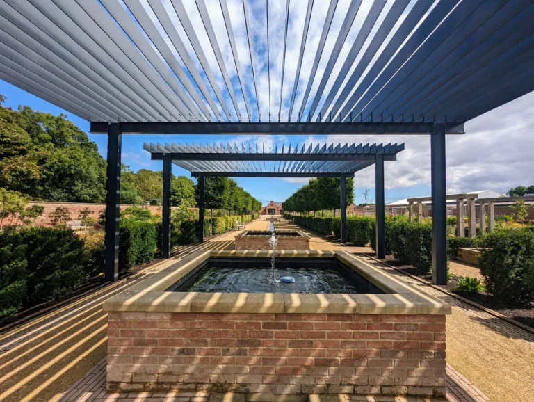 Garden pergola and fountain — service reference, not a VQX completed project